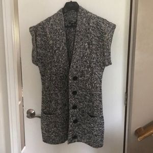 Express Shaker Stitch Sweater Coat Marled Grey